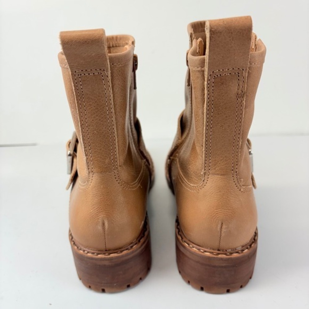 Lucky Brand Kenadie Womens 7.5M‎ Ankle Boots Leather Yurt Brown Stacked Heel - Picture 5 of 8